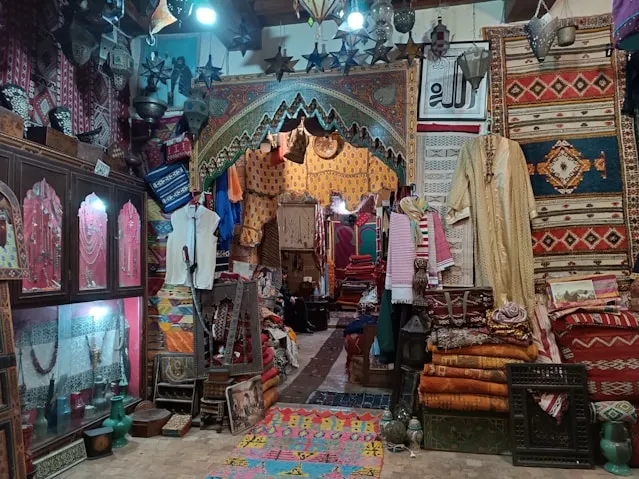 A Traditional Local Shop in Morocco full of Moroccan Souvenir